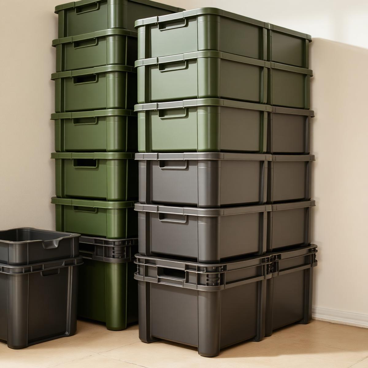 Bacs de rangement plastique empilables pour restaurants, hôtels et collectivités